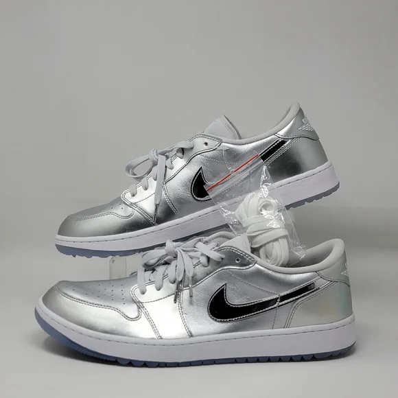 Nike Air Jordan 1 Low NRG Mens Size 16 Golf Shoes Metallic Silver FD6848-001 New - Picture 3 of 9